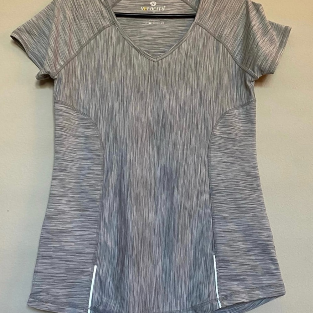 Velocity Gray Fitted Short Sleeve T-Shirt